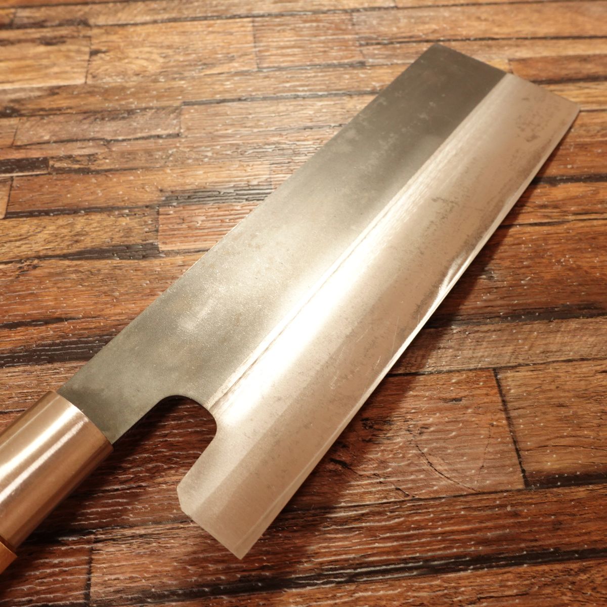 Teruhisa Men-Kiri Knife, Sharpened, Ishizuki Black Finish, Soba Cutter, Moonstone Honpo, Nearly Unused, Boxed, 215mm