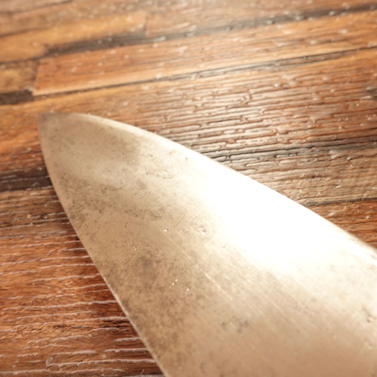 Kikusue Deba Knife, Sharpened, White Water Buffalo Handle, Funayuki, Hagane, Single Bevel, 155mm