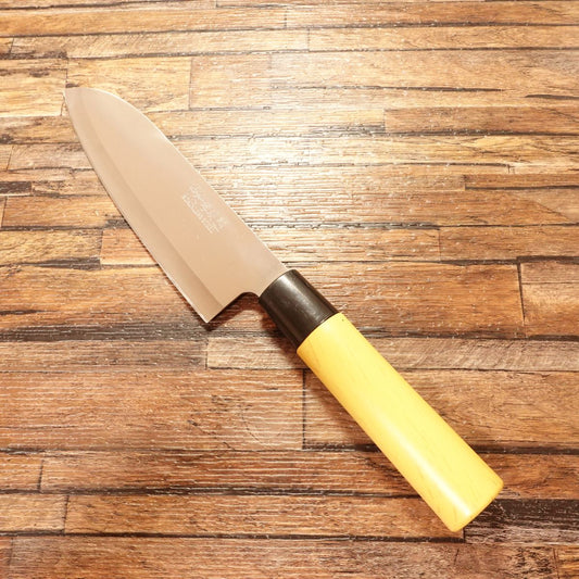 Nakamura Komei Aji-Kiri Knife, Sharpened, Small Deba Knife, Stainless Steel, 165mm