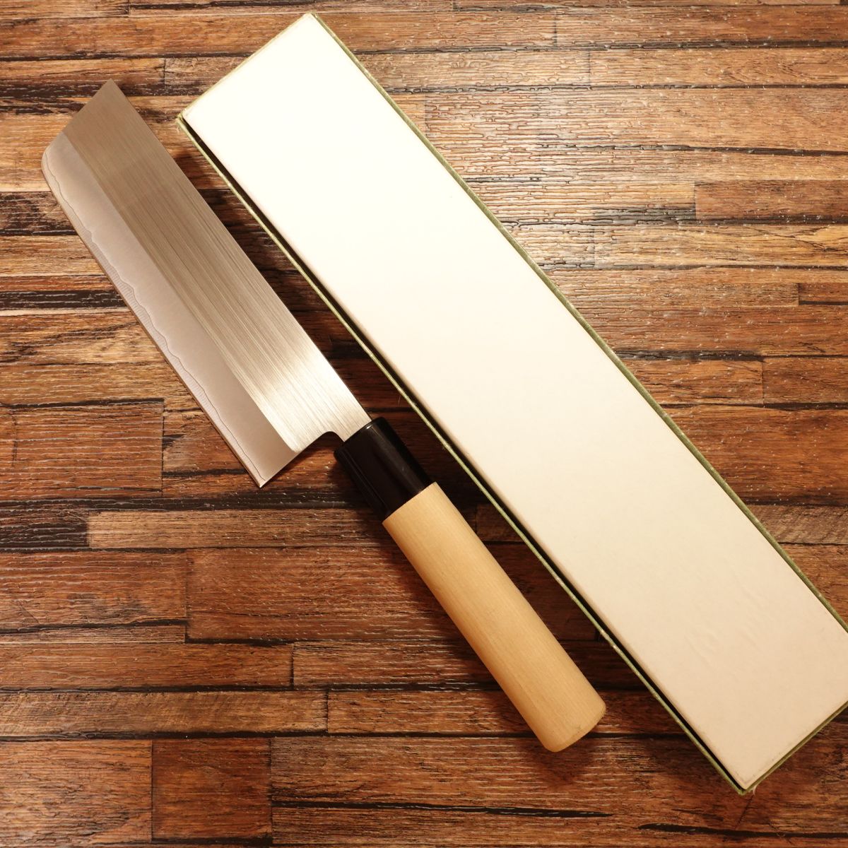 Sakai Hamono Nakiri Knife, High-Speed Steel, Powdered HSS, Unused, Boxed, 165mm