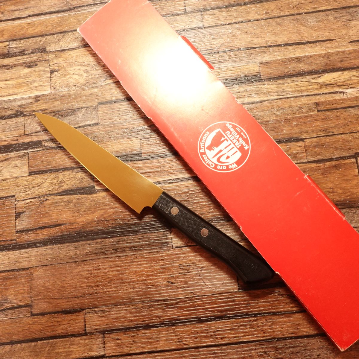 CERACOOK Petty Knife, Gold, Fruit Knife, Titanium Coating, Sekisui Chemical, Boxed, Unused, 125mm
