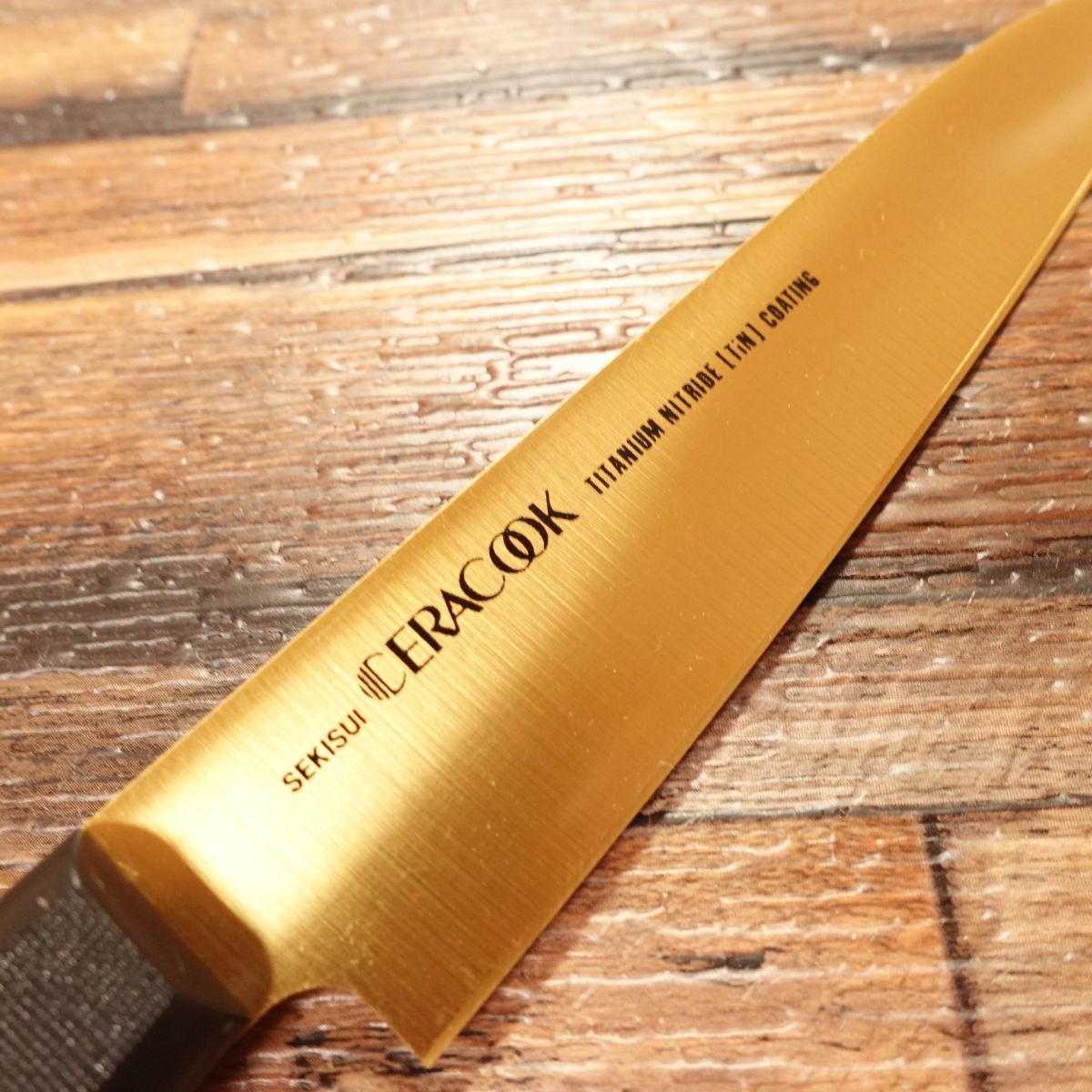 CERACOOK Petty Knife, Gold, Fruit Knife, Titanium Coating, Sekisui Chemical, Boxed, Unused, 125mm