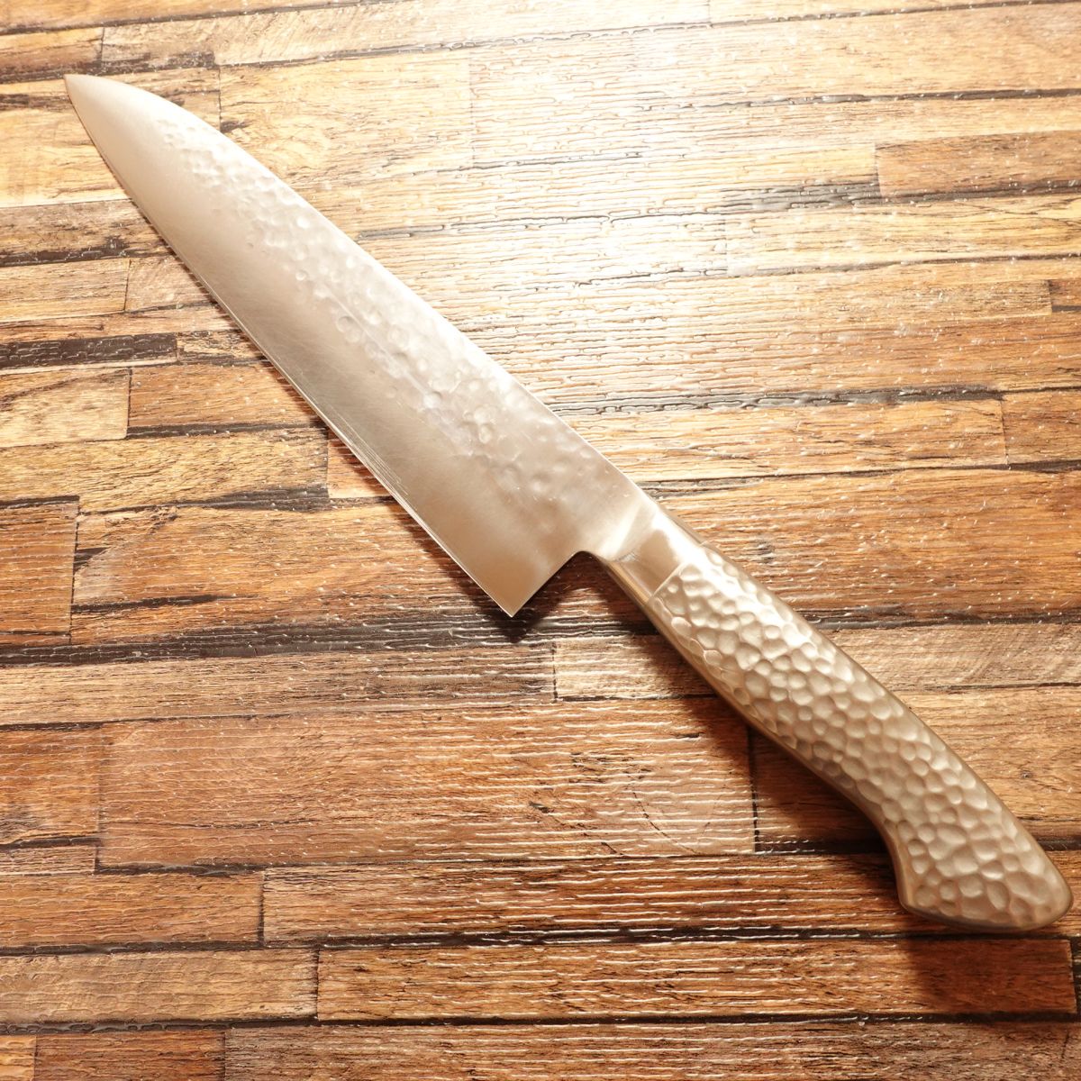 Toshu Gyuto (Chef’s) Knife, Sharpened, All‑Purpose, Hammer Pattern SS “Super Steel,” Light Use, 210 mm