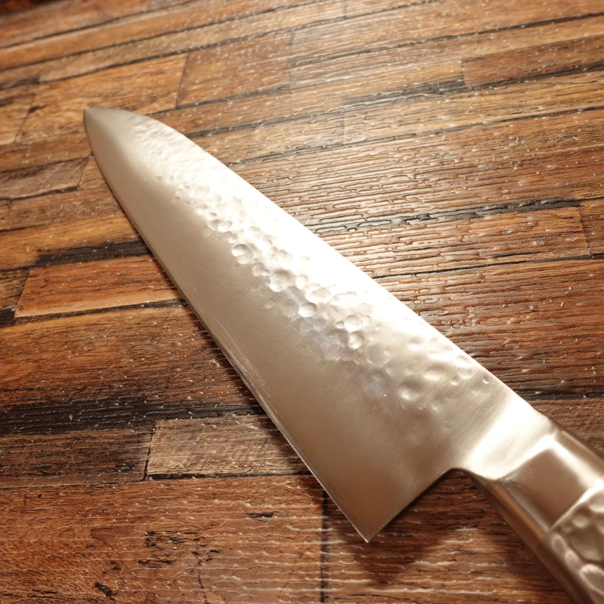 Toshu Gyuto (Chef’s) Knife, Sharpened, All‑Purpose, Hammer Pattern SS “Super Steel,” Light Use, 210 mm