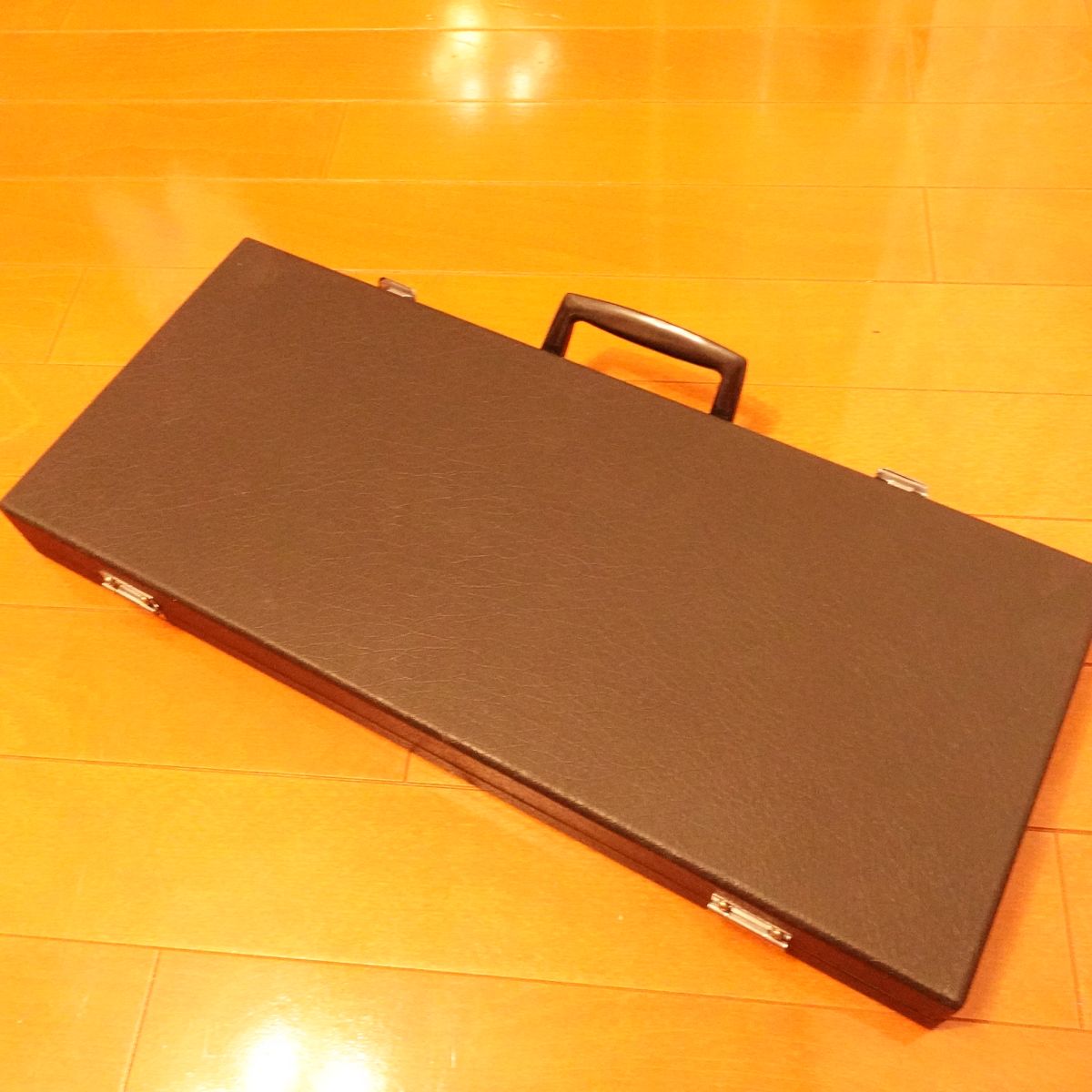 Hard Case for Kitchen Knives, Slim Black Leather Storage Bag, Good Condition