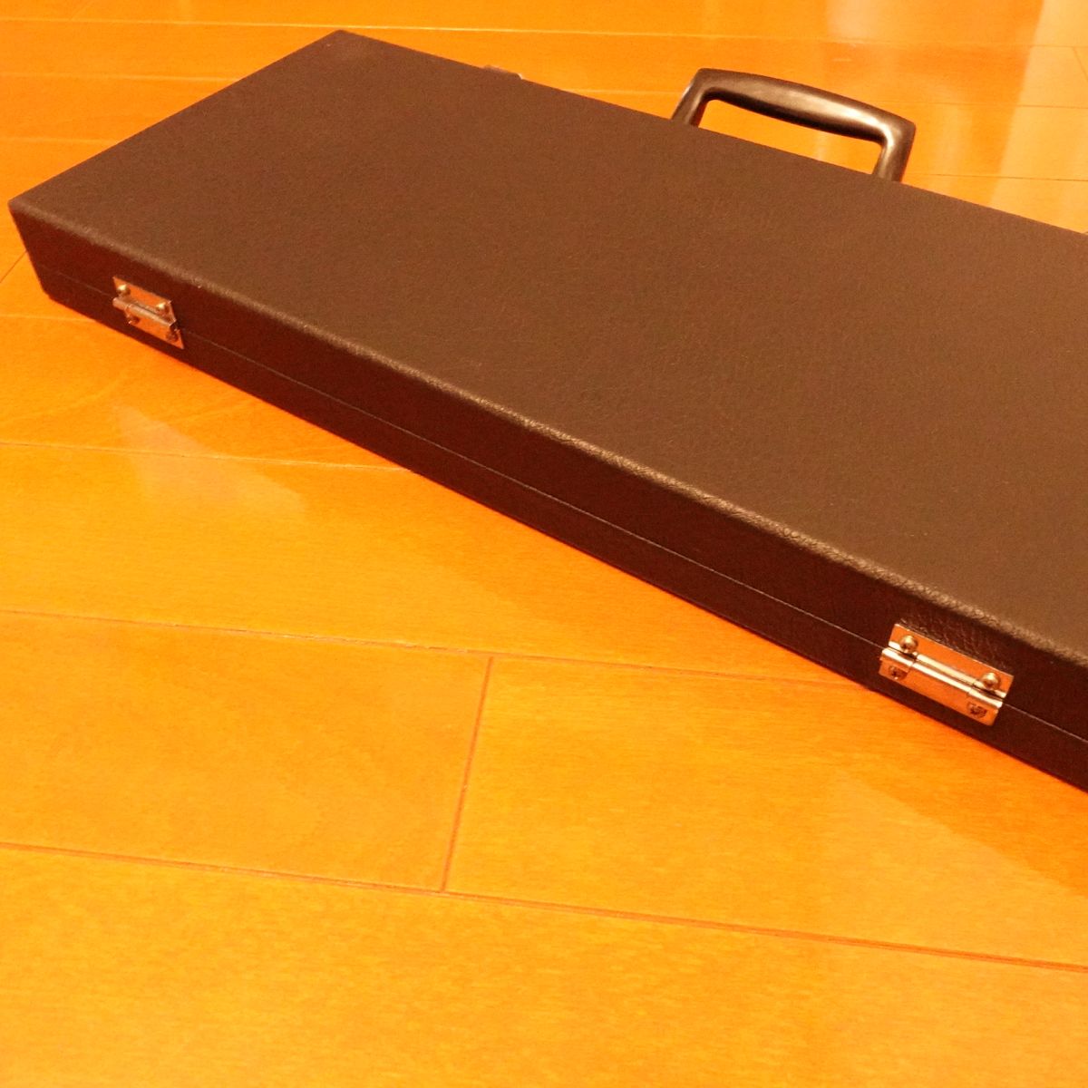 Hard Case for Kitchen Knives, Slim Black Leather Storage Bag, Good Condition