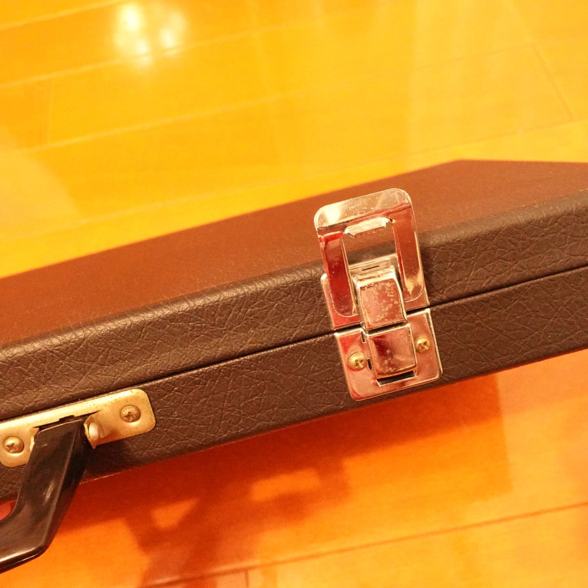 Hard Case for Kitchen Knives, Slim Black Leather Storage Bag, Good Condition