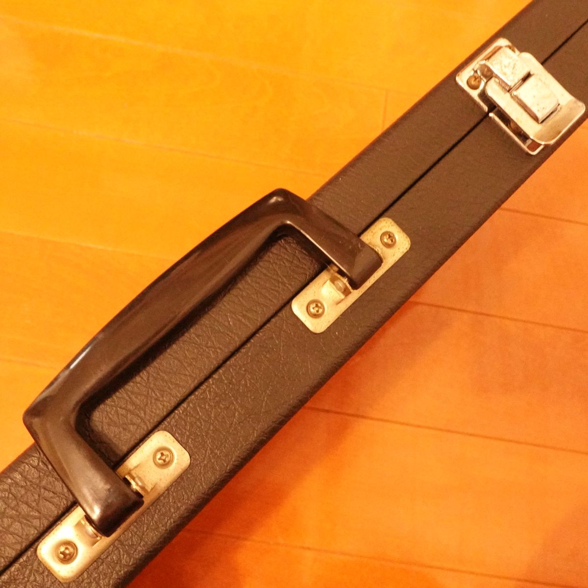 Hard Case for Kitchen Knives, Slim Black Leather Storage Bag, Good Condition