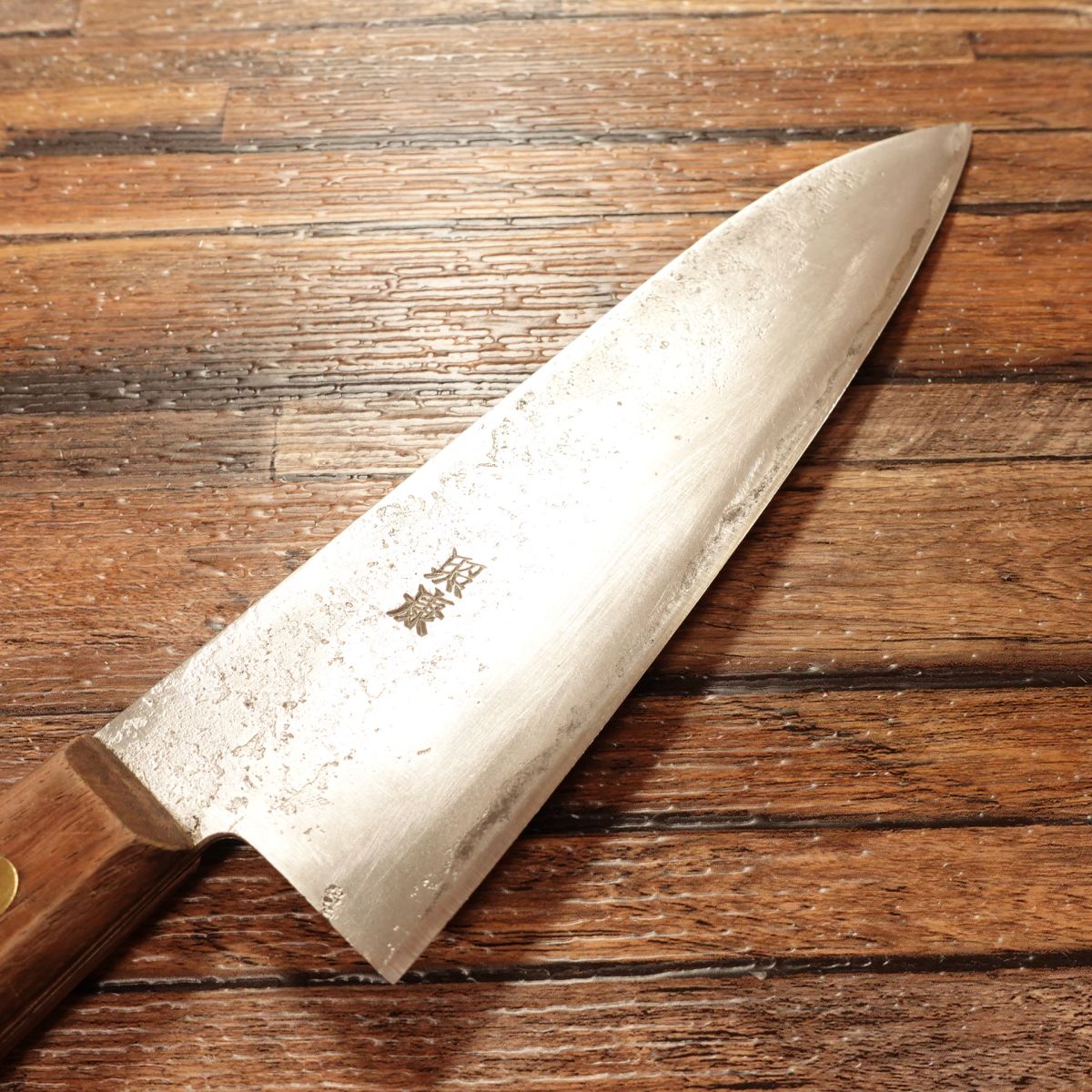 Fujiwara Teruyasu Santoku Knife, Sharpened, All-Purpose Knife, Teruyasu, Nashiji Finish, Shirogami #1 Steel, 180mm