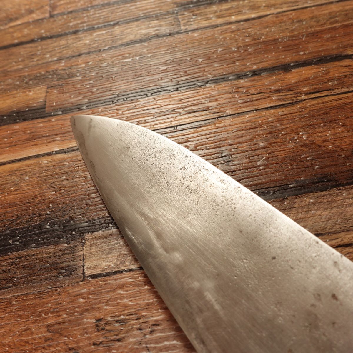 Fujiwara Teruyasu Santoku Knife, Sharpened, All-Purpose Knife, Teruyasu, Nashiji Finish, Shirogami #1 Steel, 180mm