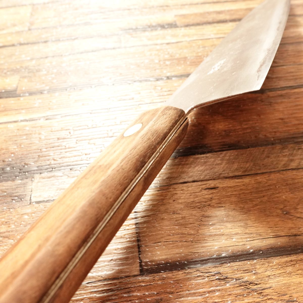 Fujiwara Teruyasu Santoku Knife, Sharpened, All-Purpose Knife, Teruyasu, Nashiji Finish, Shirogami #1 Steel, 180mm