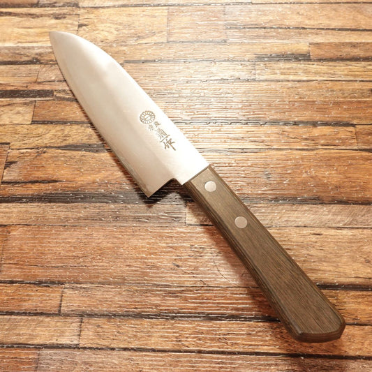 Kikuichi Santoku Knife, Sharpened, Nara Kikuichi-Made, All-Purpose Knife, Warikomi, Minimal Use, Excellent Condition, 165mm