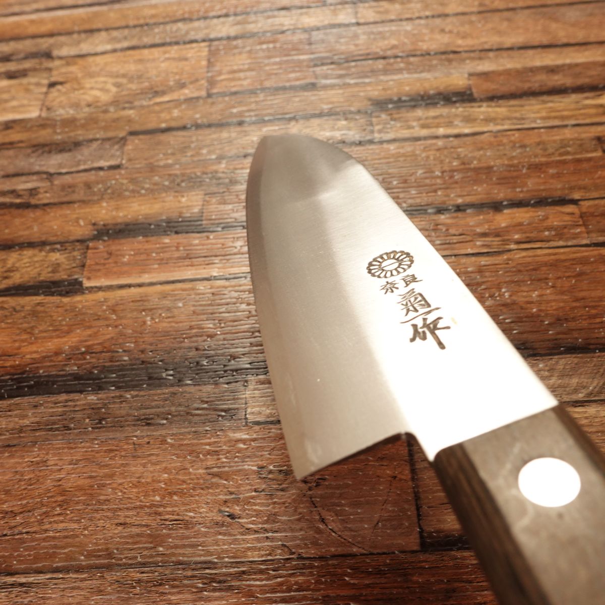 Kikuichi Santoku Knife, Sharpened, Nara Kikuichi-Made, All-Purpose Knife, Warikomi, Minimal Use, Excellent Condition, 165mm