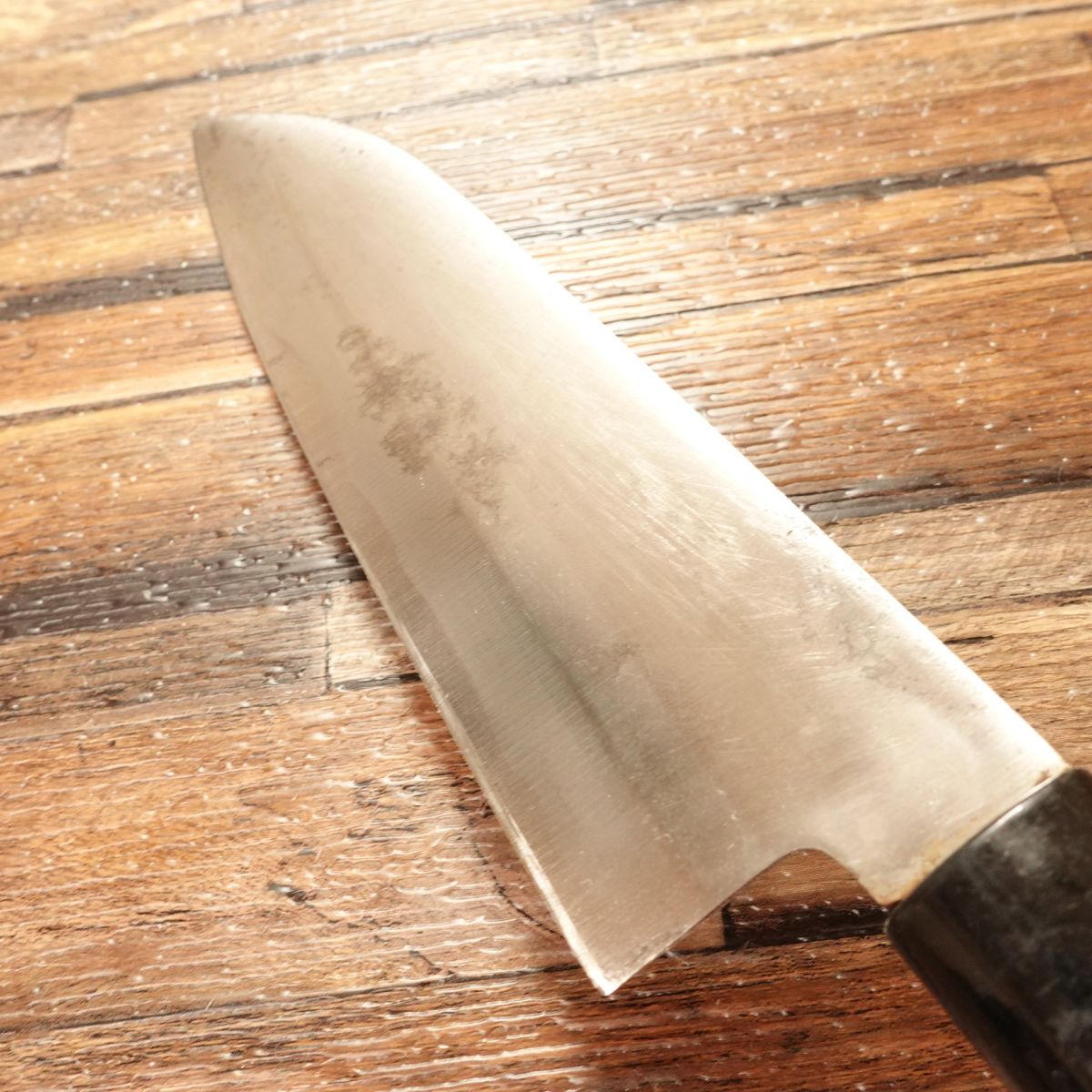 Hidetuna Santoku Knife, Sharpened, All-Purpose Knife, Wazukuri Hidetuna, Hagane Steel, 170mm