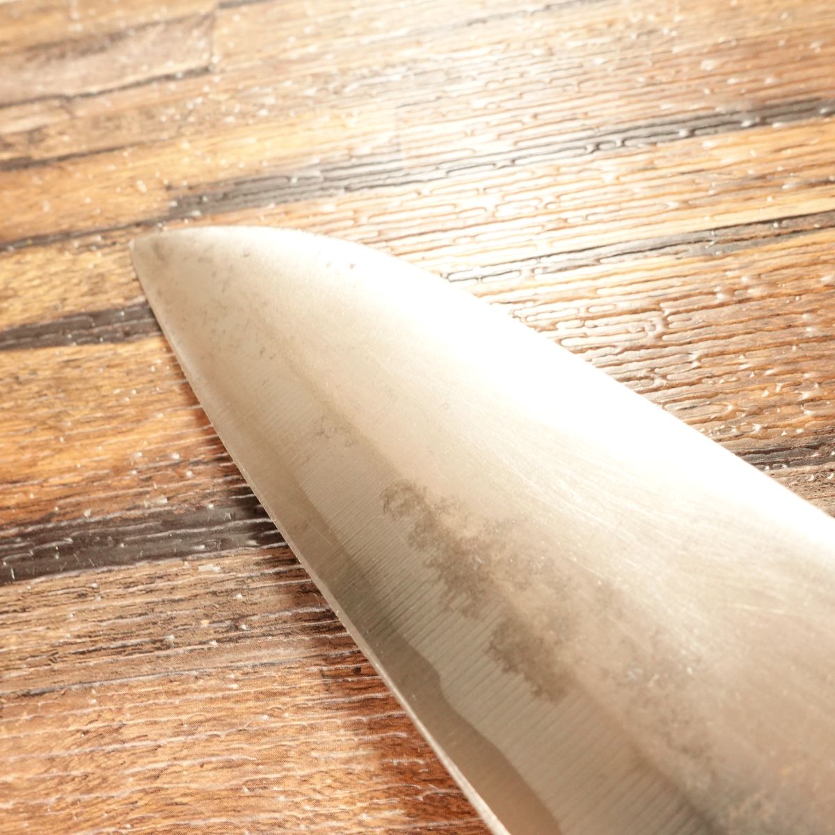 Hidetuna Santoku Knife, Sharpened, All-Purpose Knife, Wazukuri Hidetuna, Hagane Steel, 170mm