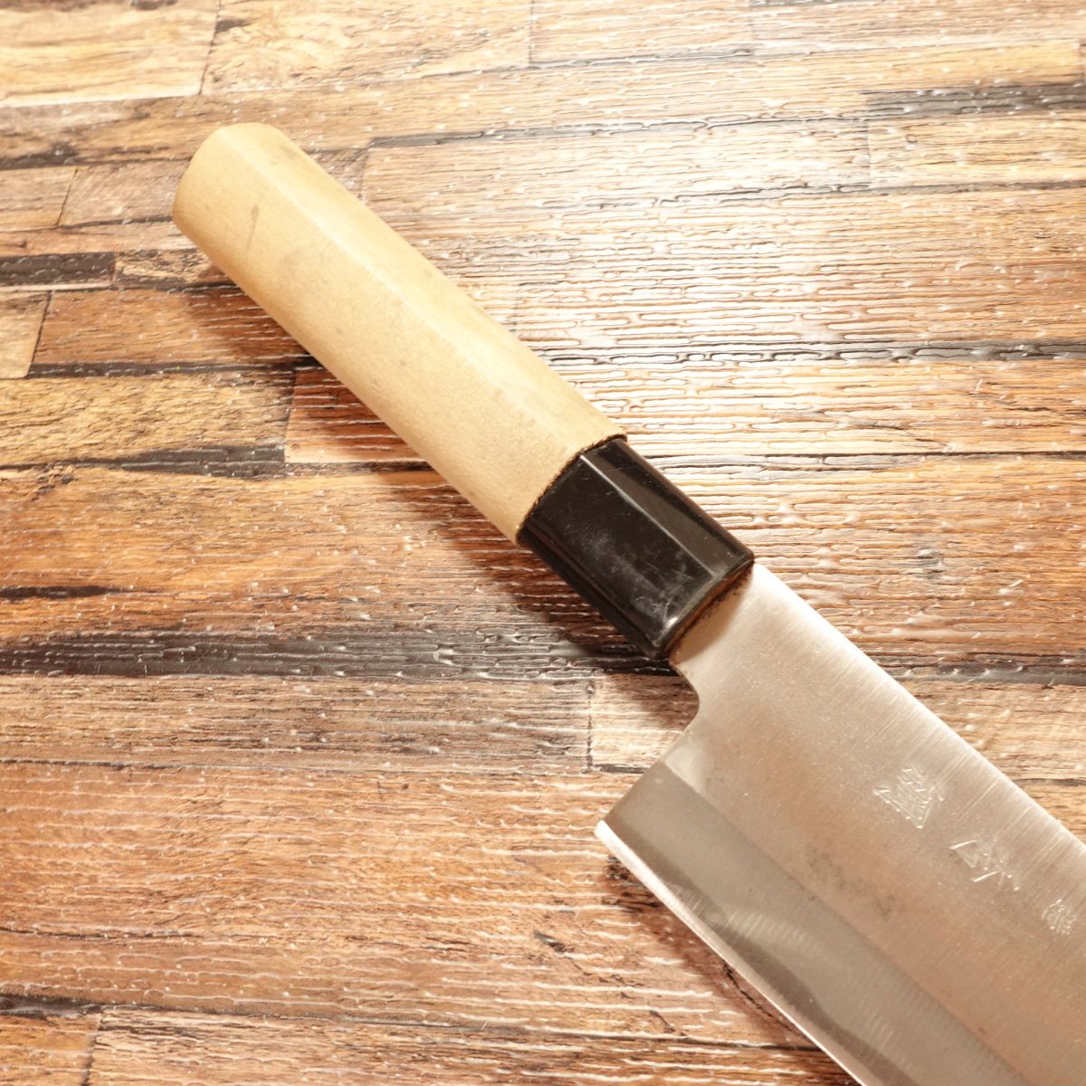 Hidetuna Santoku Knife, Sharpened, All-Purpose Knife, Wazukuri Hidetuna, Hagane Steel, 170mm