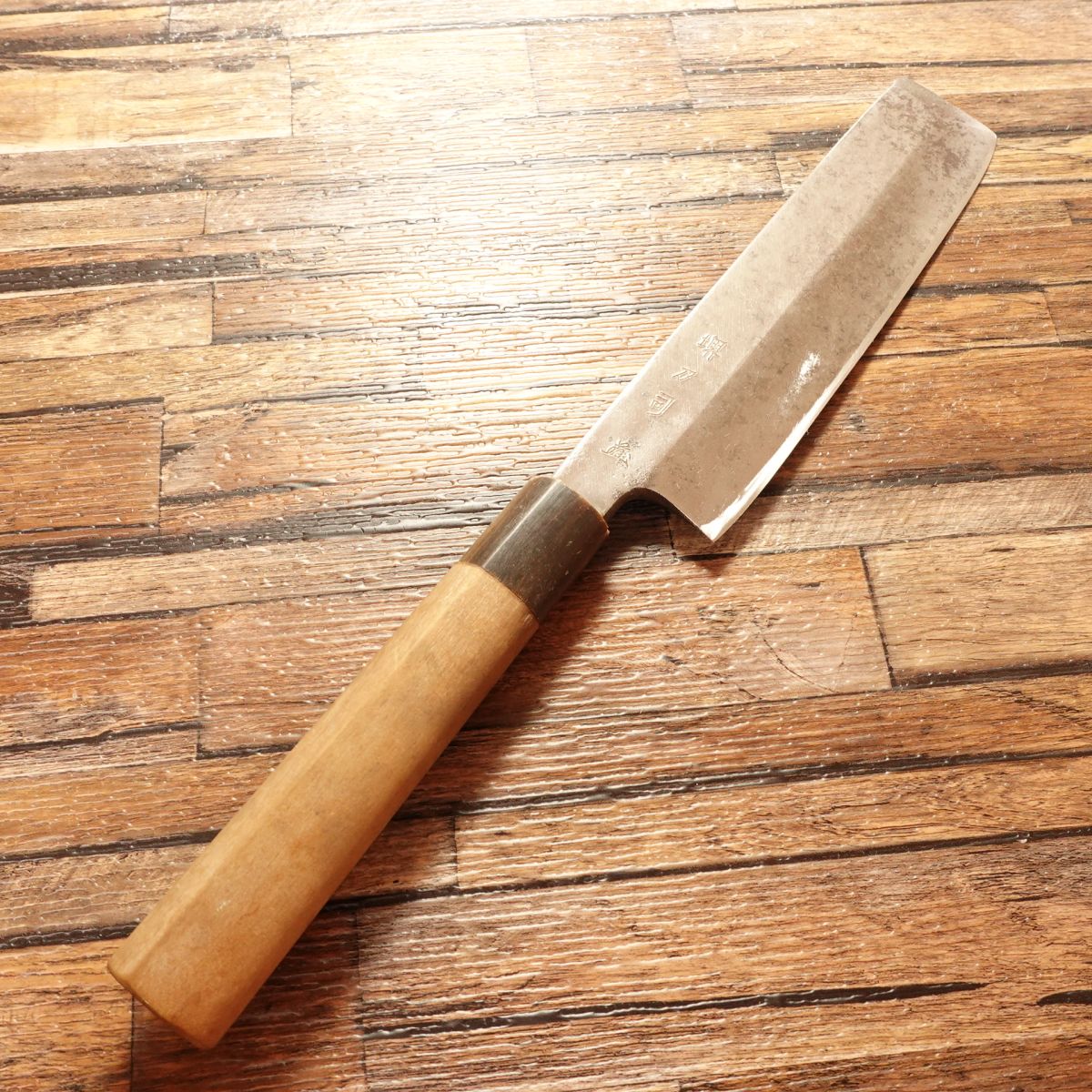 Sakai Toji Usuba Knife, Sharpened, Made by Iwakuni, Water Buffalo Handle, Single Bevel, Nakiri Style, 180mm