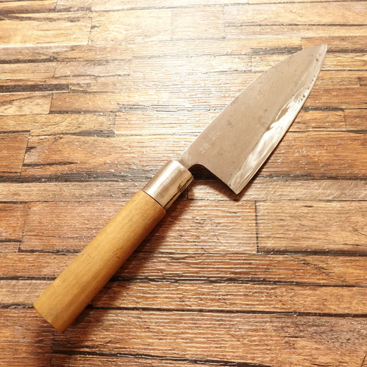 Sakai Hidekiyo Deba Knife, Sharpened, Custom Forged, Hagane Steel, Single Bevel, 155mm