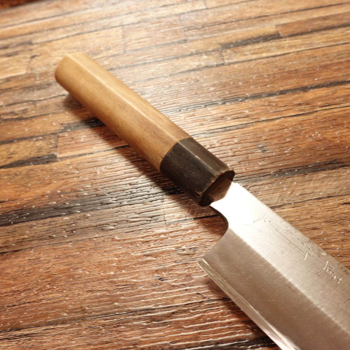 Shojiki Kama-Usuba Knife, Sharpened, Water Buffalo Handle, Single Bevel, Nakiri Style, Made by Shojiki, 165mm