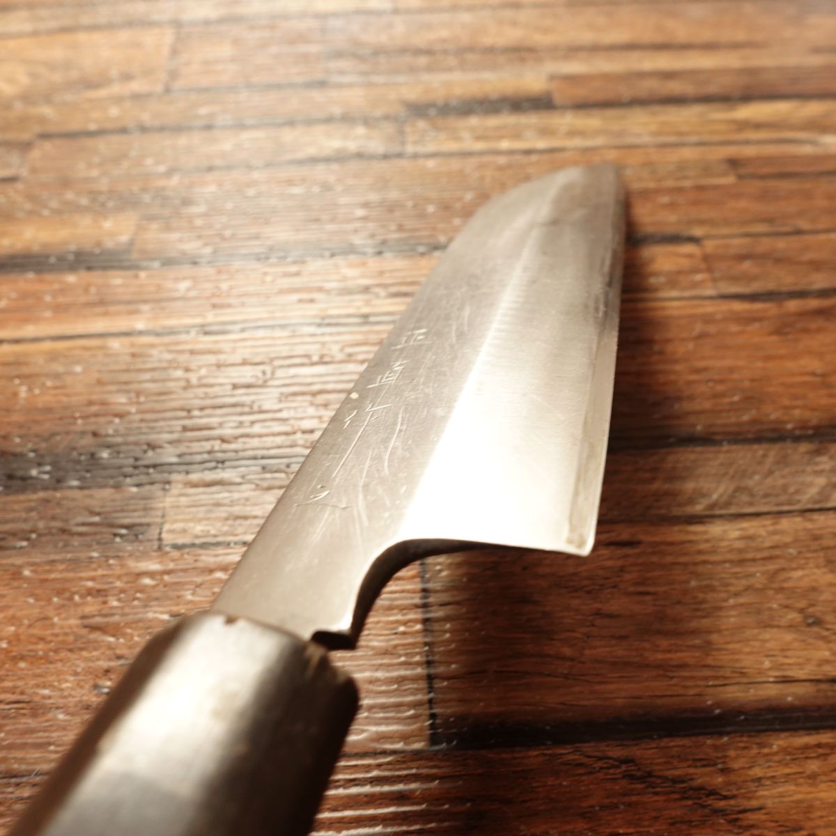 Shojiki Kama-Usuba Knife, Sharpened, Water Buffalo Handle, Single Bevel, Nakiri Style, Made by Shojiki, 165mm