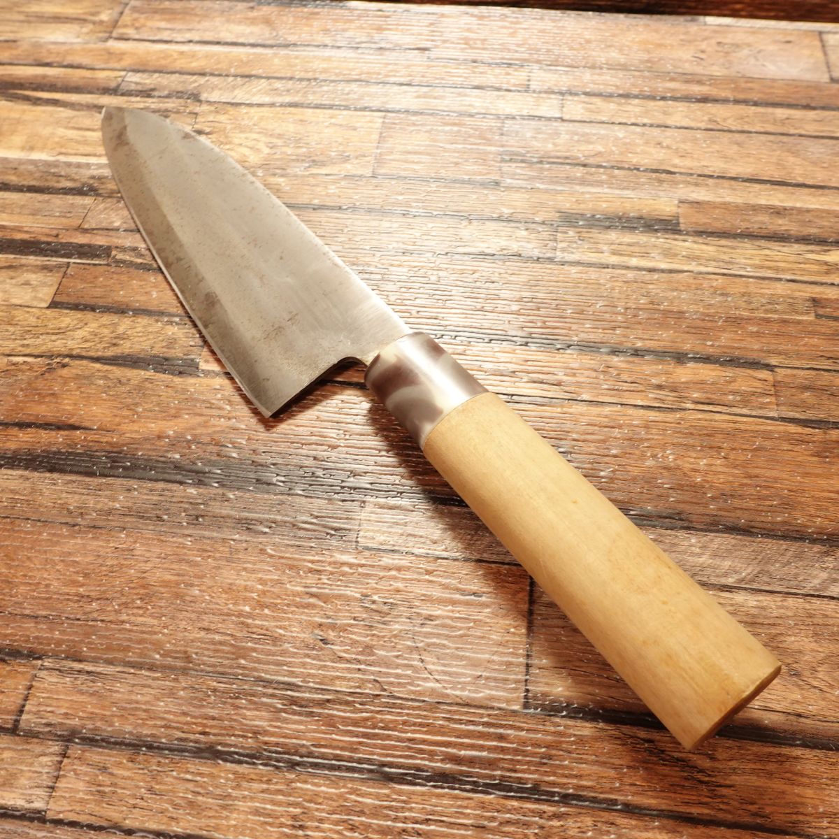 Togoro Japanese Santoku Knife, Sharpened, Marble Handle, Hagane Steel, Made by Togoro, 170mm