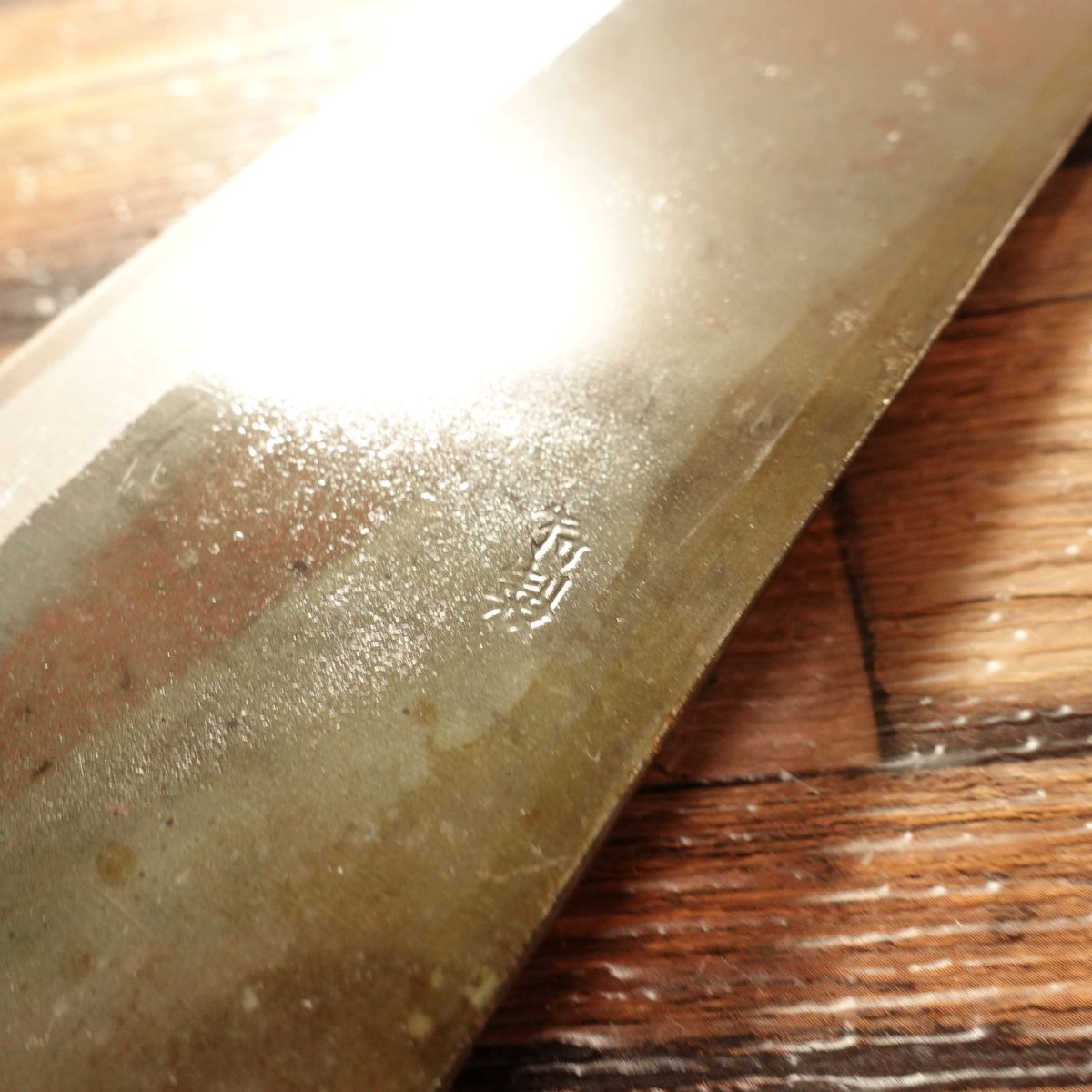 Kyusakichi Nakiri Knife, Sharpened, Kurouchi Finish, Made by Kyusakichi, Unused Stored Item, 165mm