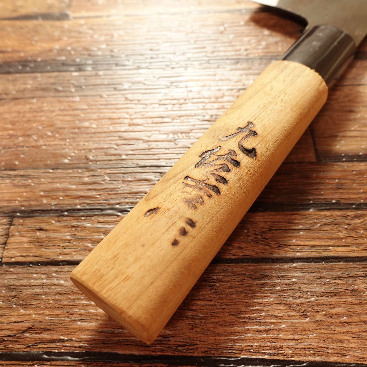 Kyusakichi Nakiri Knife, Sharpened, Kurouchi Finish, Made by Kyusakichi, Unused Stored Item, 165mm