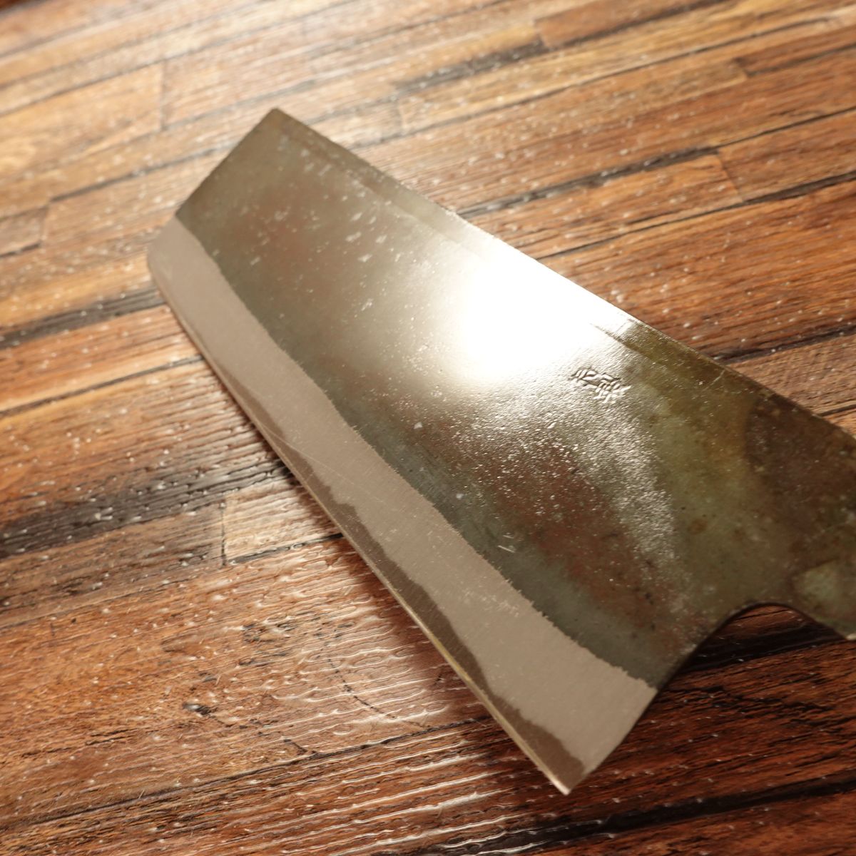 Kyusakichi Nakiri Knife, Sharpened, Kurouchi Finish, Made by Kyusakichi, Unused Stored Item, 165mm