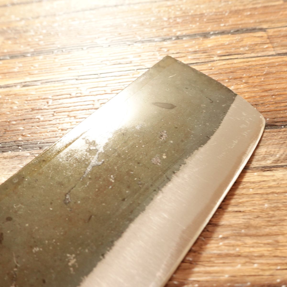 Kyusakichi Nakiri Knife, Sharpened, Kurouchi Finish, Made by Kyusakichi, Unused Stored Item, 165mm