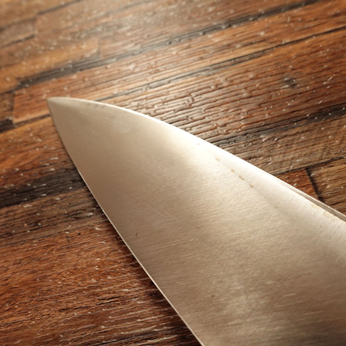 Sakai Toji Deba Knife, Sharpened, White Water Buffalo Handle, Made by Iwakuni, Hagane Steel, Single Bevel, Lightly Used, 170mm