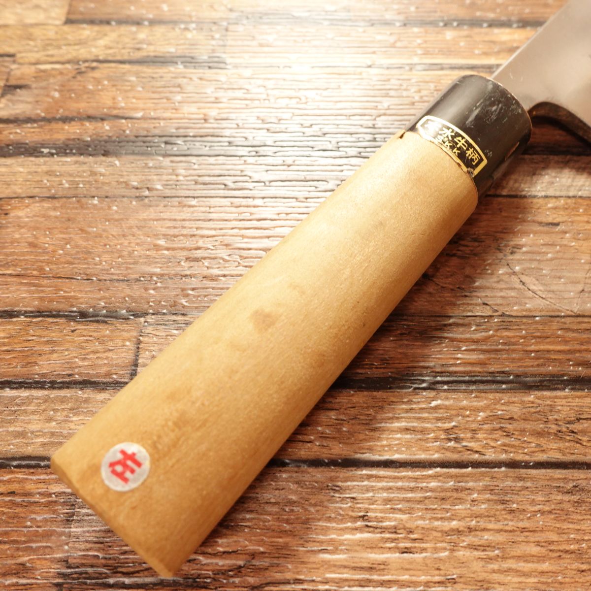 Godai Kanemitsu Deba Knife, Sharpened, Left-Handed, Water Buffalo Handle, Made by Godai Kanemitsu, Lightly Used, 180mm
