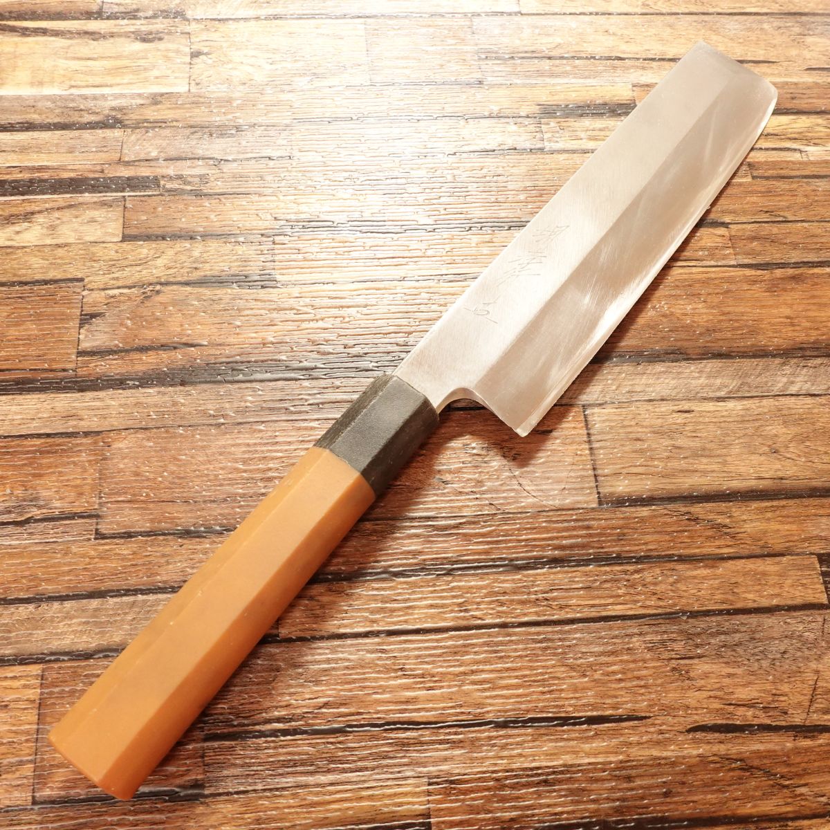 Sakai Takayuki Usuba Knife, Sharpened, Molybdenum Steel, Single Bevel, Stainless, Nakiri Style, Antibacterial Handle, 215mm