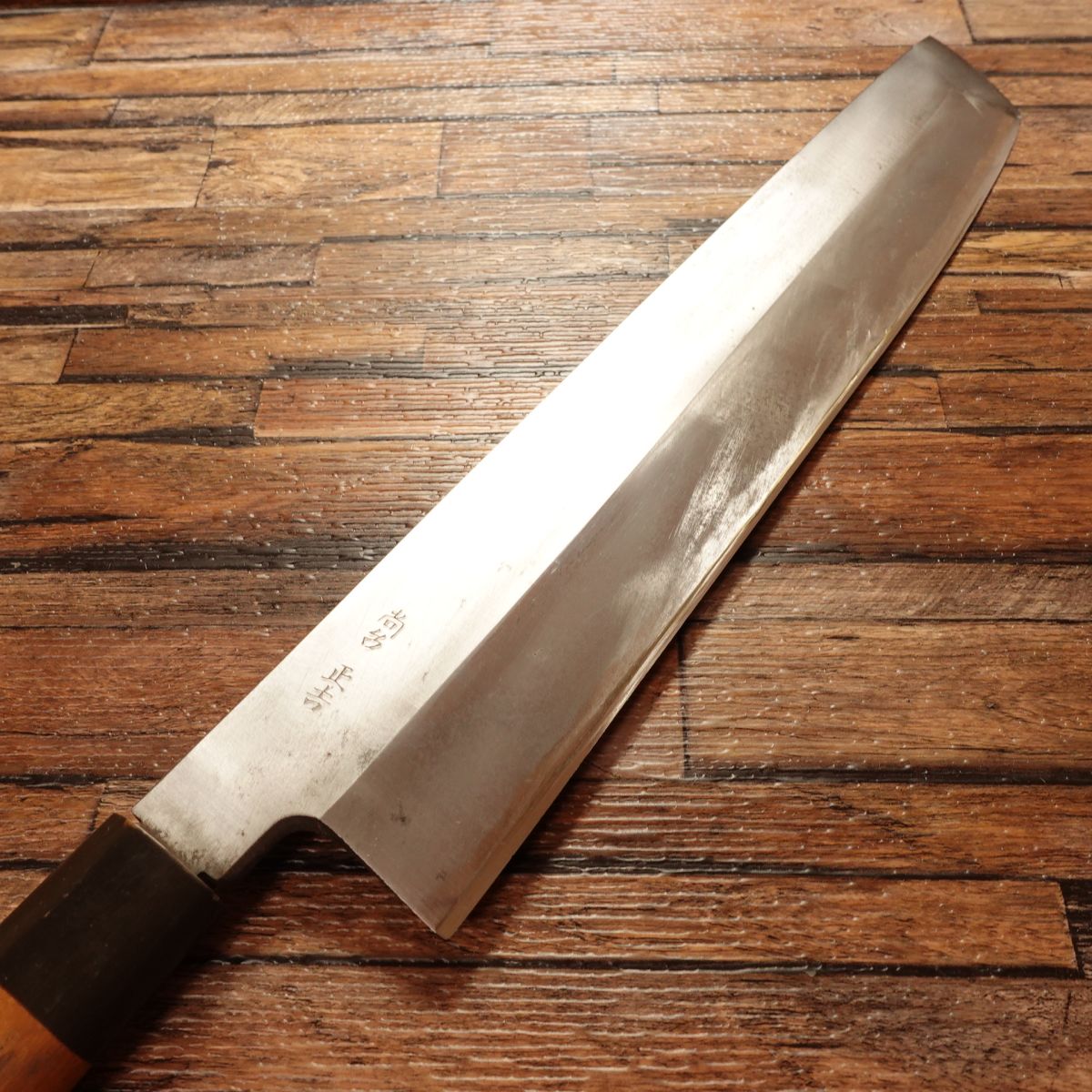 Syoudai Masayoshi Hamo Hone-Kiri Knife, Sharpened, Water Buffalo Handle, Pike Conger Bone Cutter, With Wooden Saya, 335mm