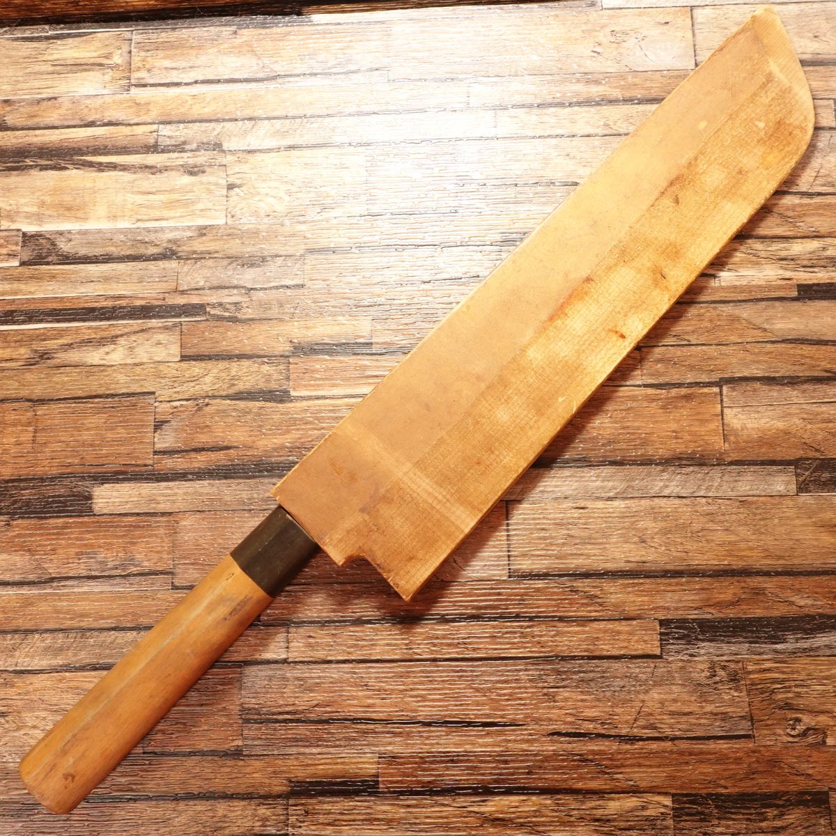 Syoudai Masayoshi Hamo Hone-Kiri Knife, Sharpened, Water Buffalo Handle, Pike Conger Bone Cutter, With Wooden Saya, 335mm