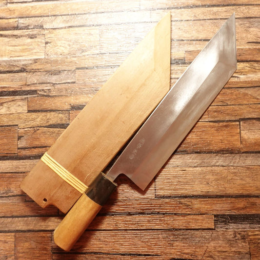 Syoudai Masayoshi Unagi Knife, Water Buffalo Handle, Eel Filleting Knife, With Wooden Saya, 250mm