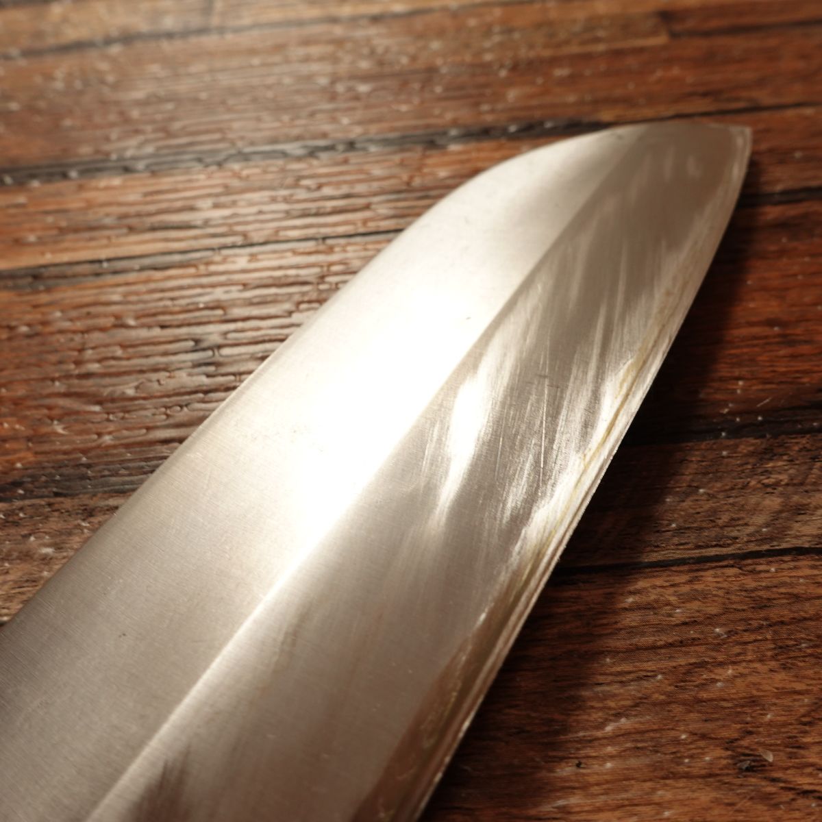 Syoudai Masayoshi Kama-Usuba Knife, Sharpened, Water Buffalo Handle, Single Bevel, Nakiri Style, 205mm