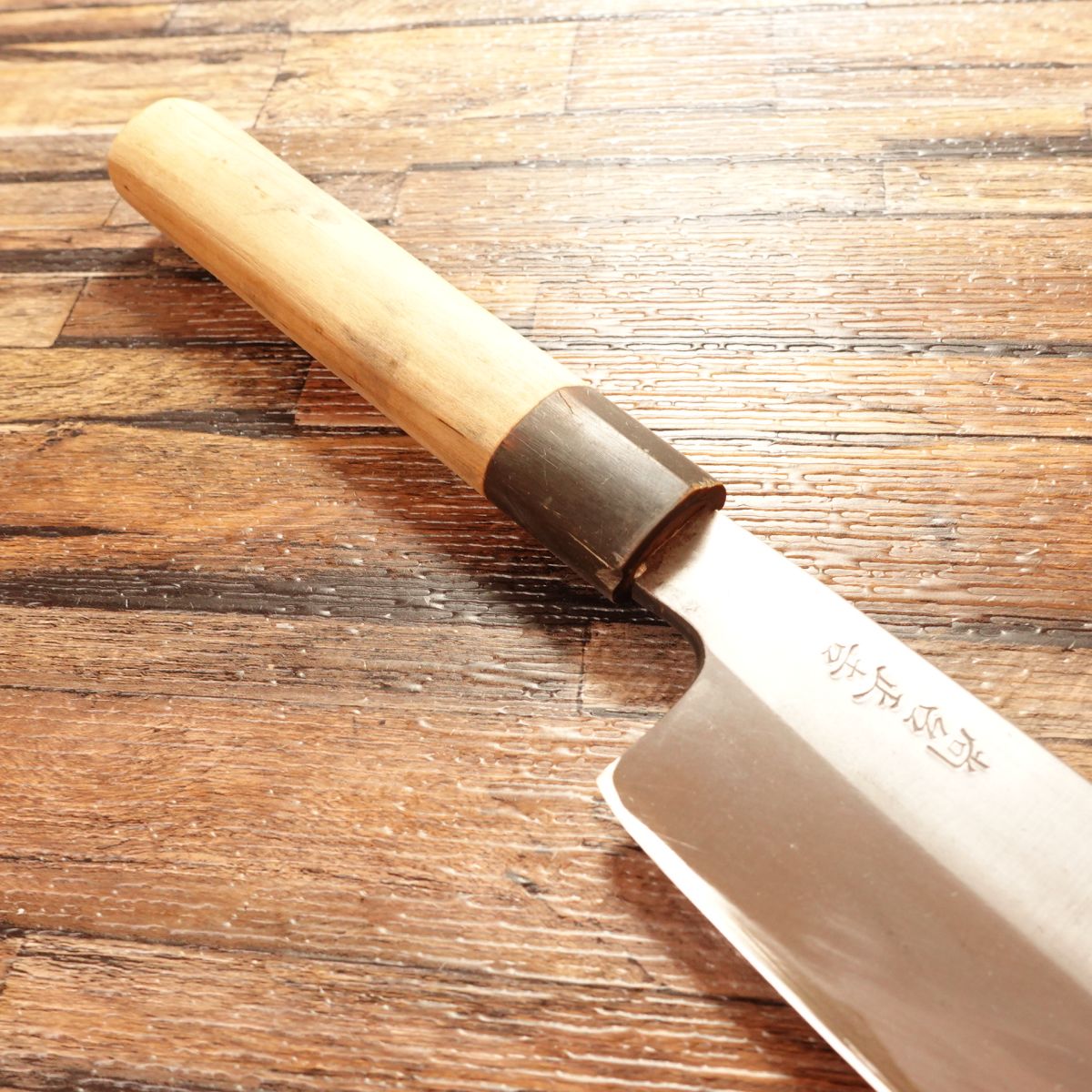 Syoudai Masayoshi Kama-Usuba Knife, Sharpened, Water Buffalo Handle, Single Bevel, Nakiri Style, 205mm