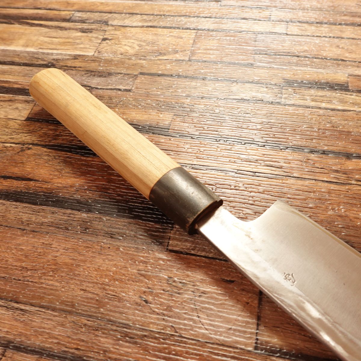 Syoudai Masayoshi Kama-Usuba Knife, Sharpened, Water Buffalo Handle, Single Bevel, Nakiri Style, 205mm