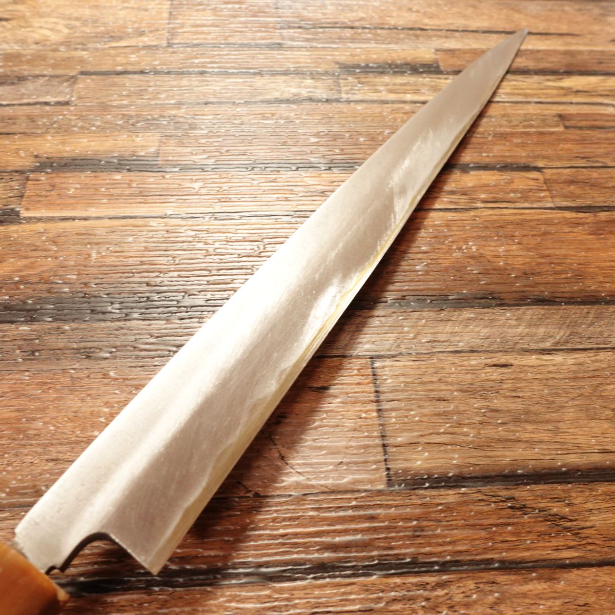 Minamoto Masayoshi Fugu-Hiki Knife, Sharpened, Sashimi Knife, Water Buffalo Handle, 265mm