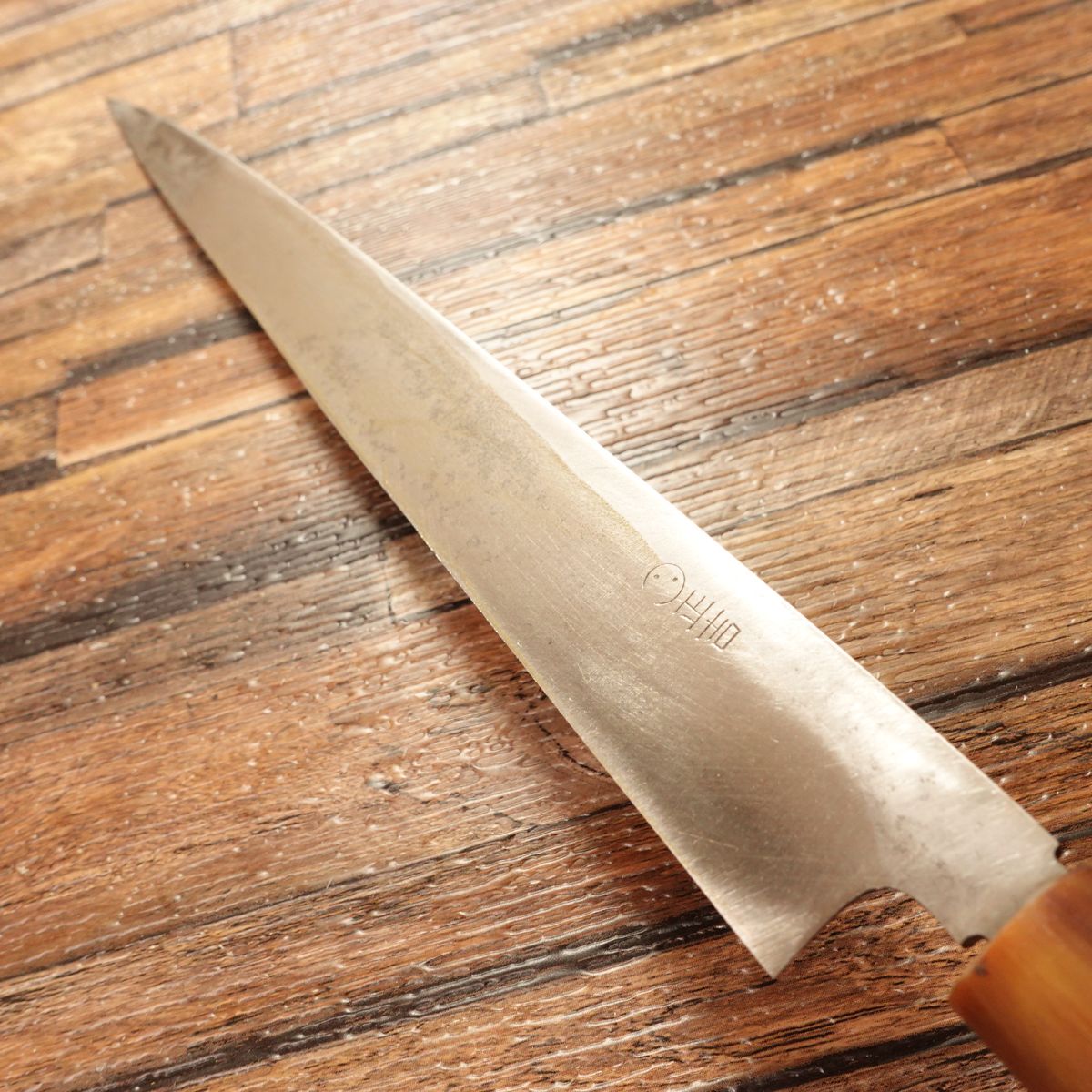 Minamoto Masayoshi Fugu-Hiki Knife, Sharpened, Sashimi Knife, Water Buffalo Handle, 265mm