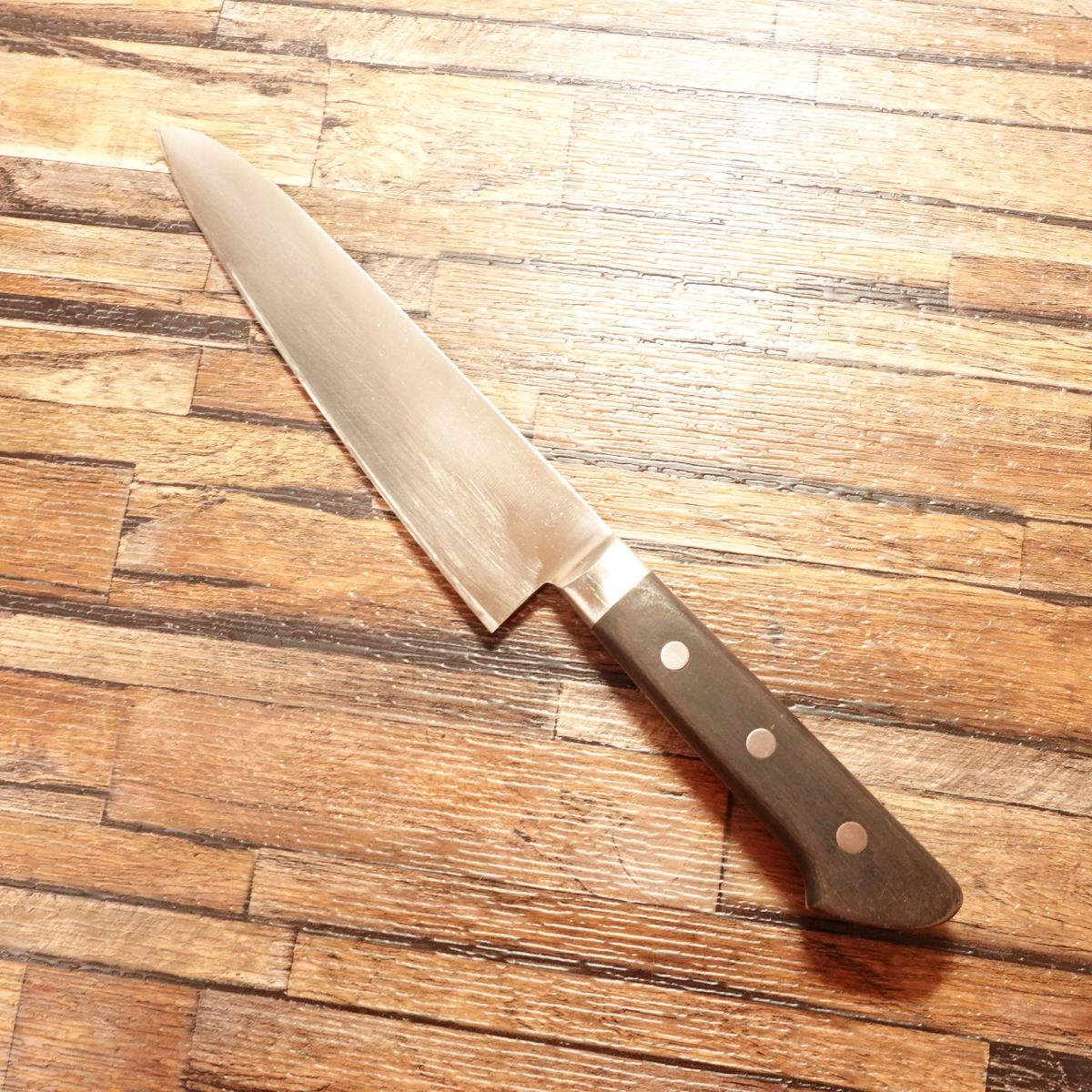 Kiyonaga Kiya Gyuto Knife, Sharpened, All-Purpose Knife, PM High-Speed Steel, Santoku Style, 180mm