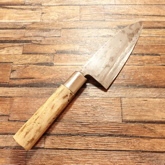 Yoshitomo Deba Knife, Sharpened, Hagane Steel, Made by Yoshitomo, 150mm