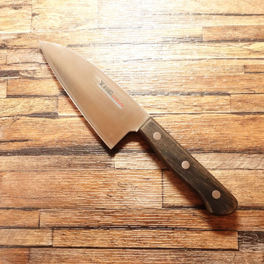 Munemitsu Deba Knife, Sharpened, Medium Deba, Silver Paper No. 3, Nearly Single‑Bevel, Yasuki Steel, YHC G‑90, 135 mm