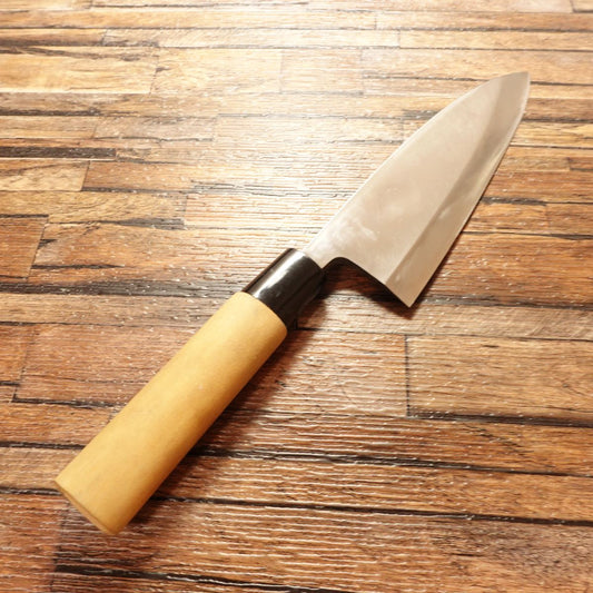 Goh Umanosuke Yoshihiro Deba Knife, Sharpened, Single Bevel, Hagane Steel, Nearly Unused, 170mm