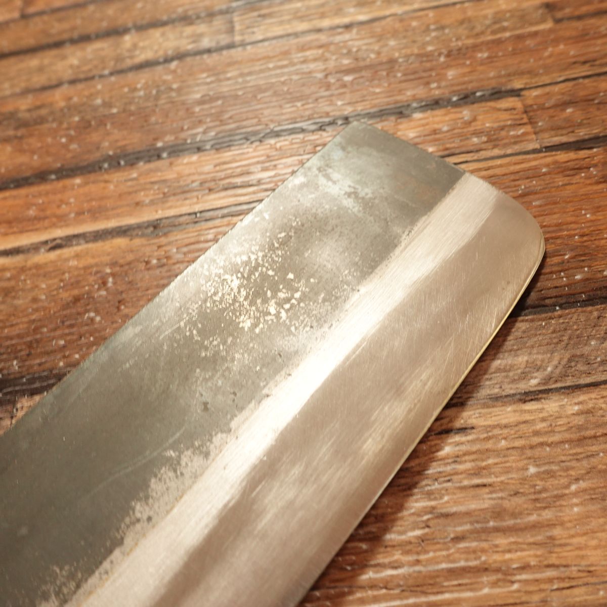 Aritsugu Nakiri Knife, Sharpened, White Water Buffalo Handle, Black Finish, Double Bevel, 165mm