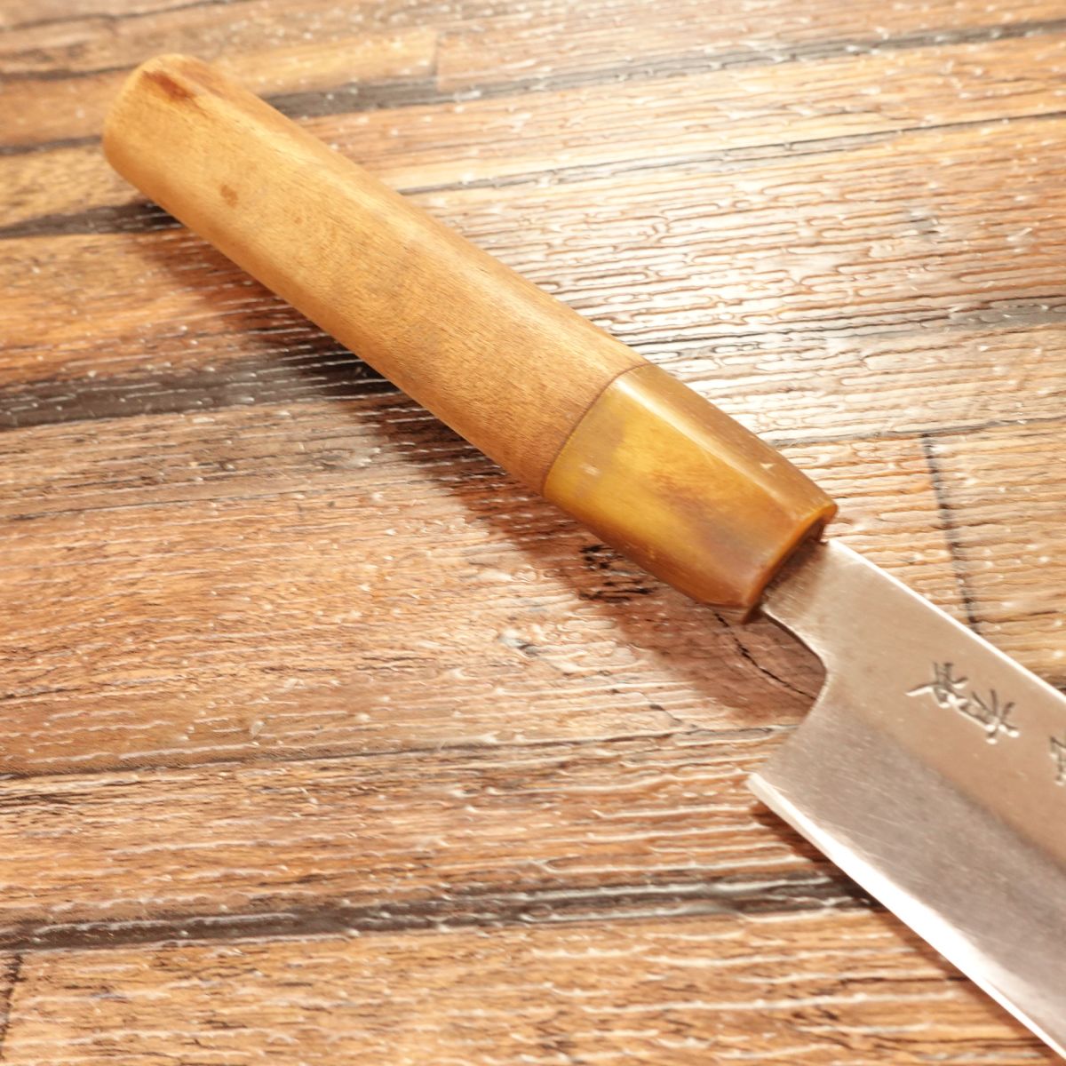 Aritsugu Mukimono Knife, Sharpened, Water Buffalo Handle, 95mm