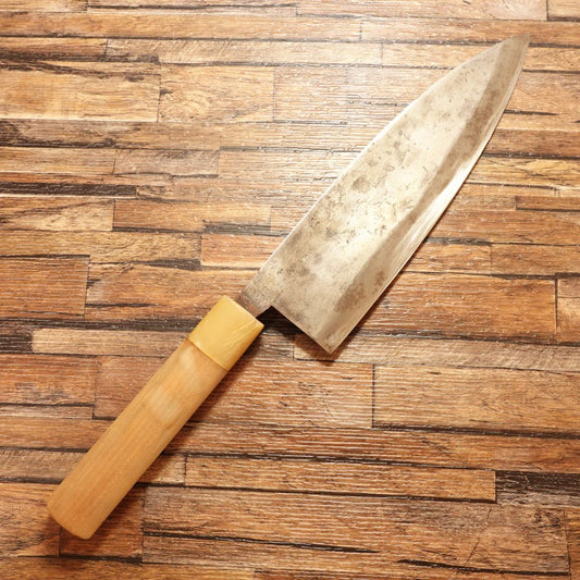 Aritsugu Large Deba Knife, Sharpened, White Water Buffalo Handle, Premium Model, 240mm