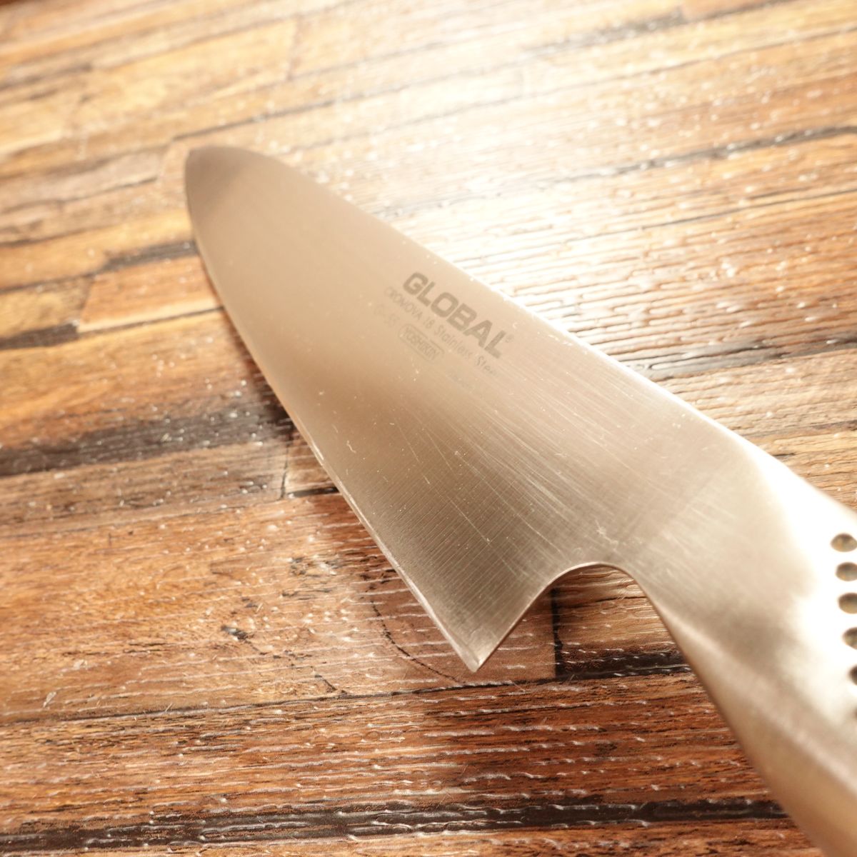 GLOBAL Gyuto Knife G-55, Sharpened, 180mm
