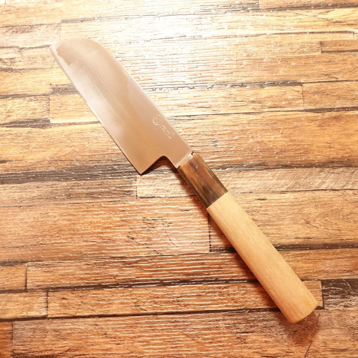 [HYPER REBORN] Masayoshi Mukimono Knife, Sharpened, Water Buffalo Handle, “Kokoro”, Mirror Finish, Peeling Knife, 125mm