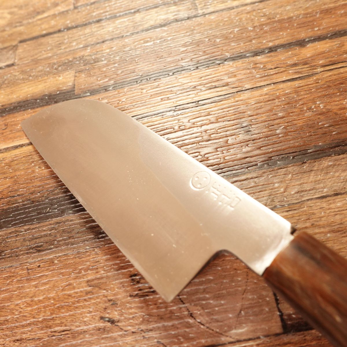 [HYPER REBORN] Masayoshi Mukimono Knife, Sharpened, Water Buffalo Handle, “Kokoro”, Mirror Finish, Peeling Knife, 125mm